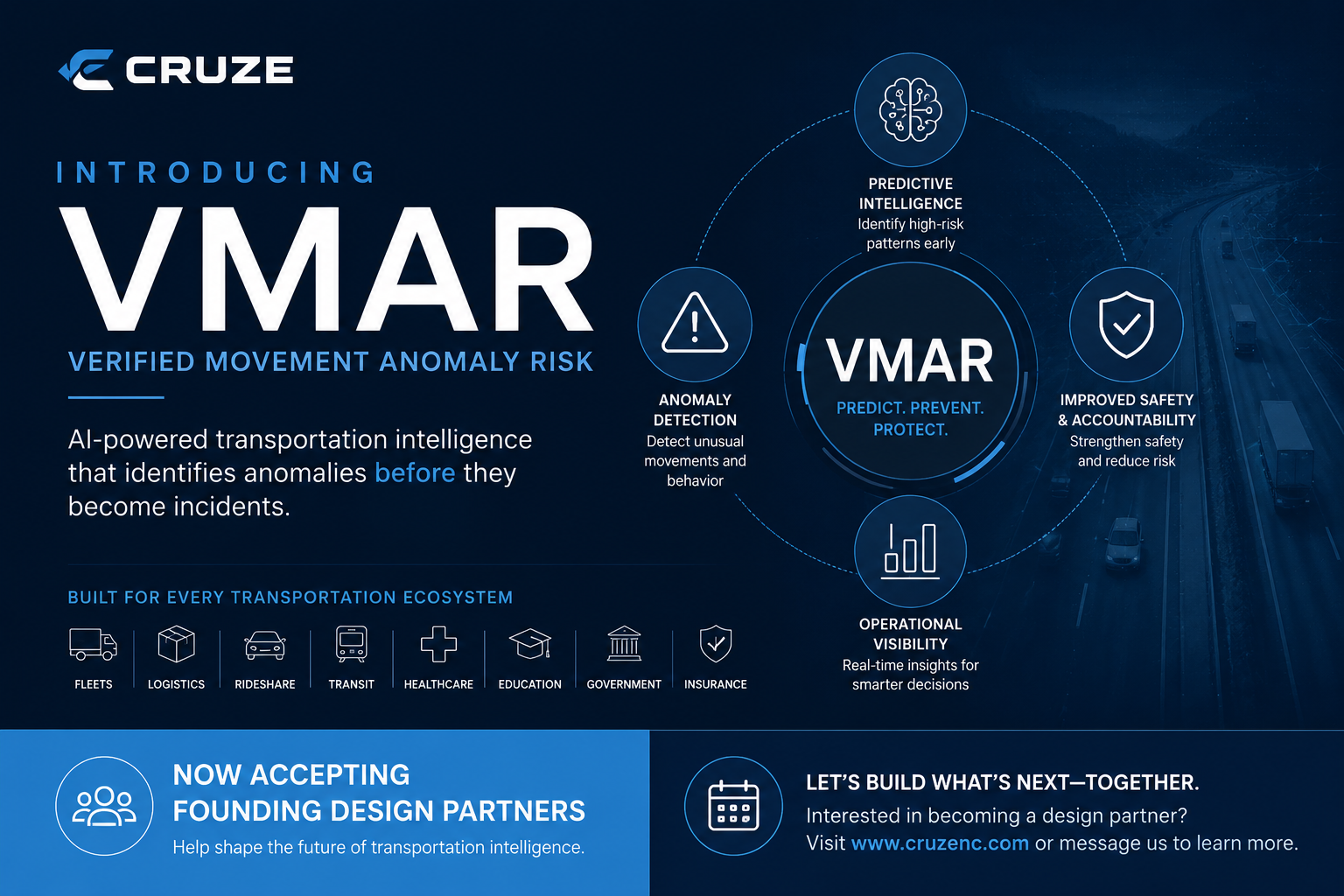 VMAR overview: predictive intelligence, anomaly detection, operational visibility, and improved safety and accountability across transportation ecosystems.